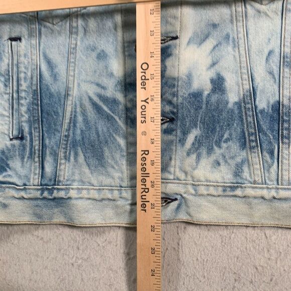 Levis Denim Jacket Adult Large Blue Acid Wash Dark 70507-0214 Distressed 80s 90s - Picture 8 of 9